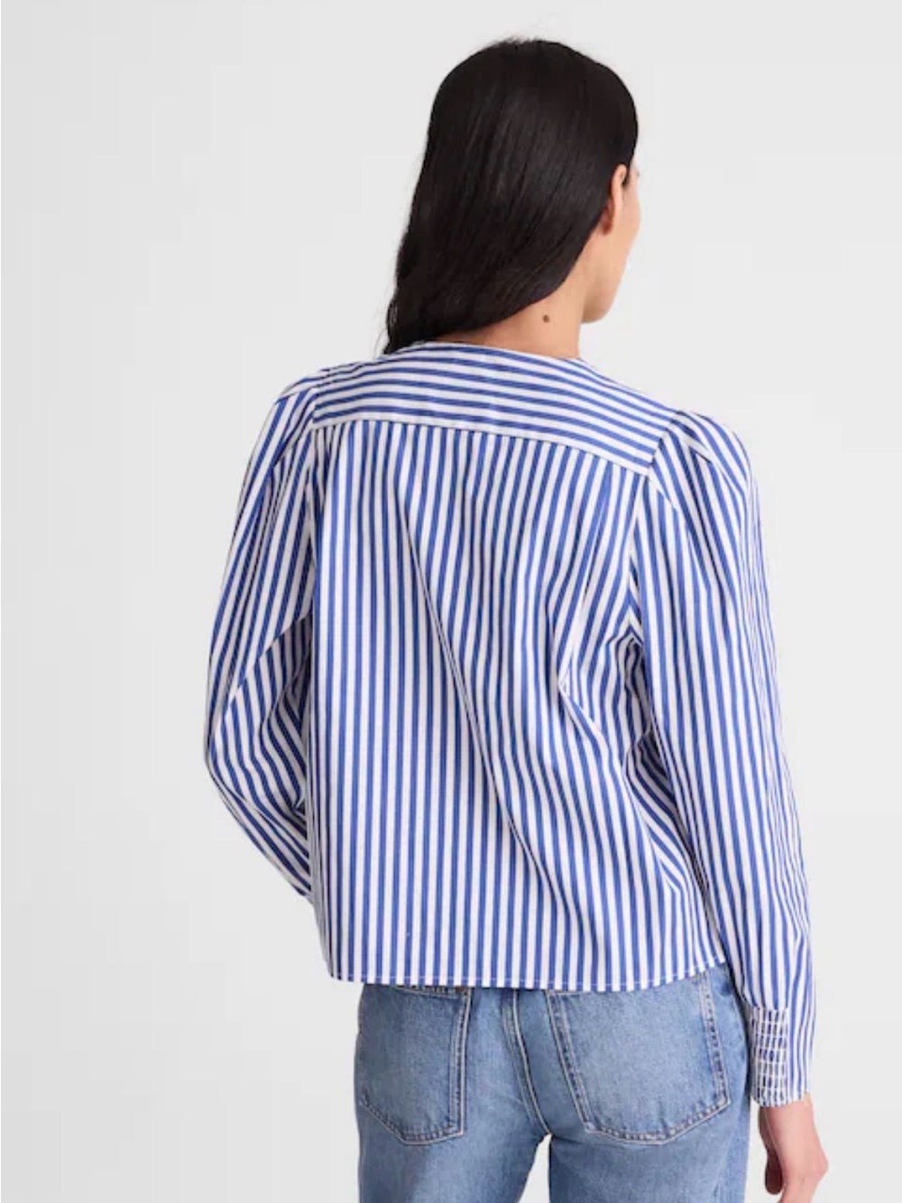 MADEWELL XS Stacked-Button V-Neck Shirt in Poplin NZ420 - Picture 3 of 7